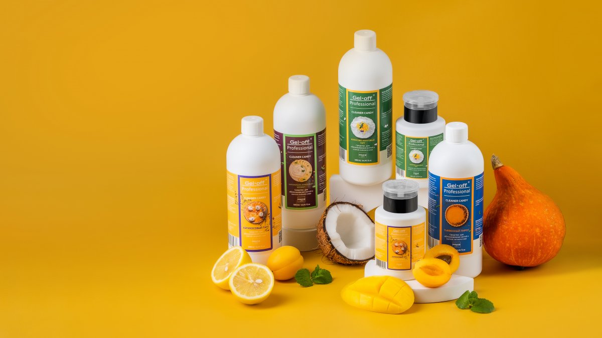 Средство для обезжиривания ногтей и снятия липкого слоя CLEANER CANDY, КАРАМЕЛЬНО-ЛИМОННЫЙ БИСКВИТ, 500 мл